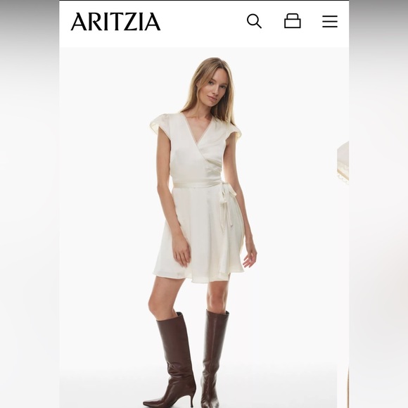 Aritzia Mademoiselle Satin Dress - Picture 1 of 7